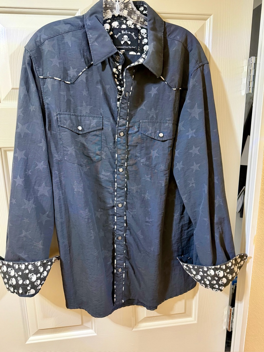 Rock n Roll Soul Black Star Long Sleeve Shirt L Large